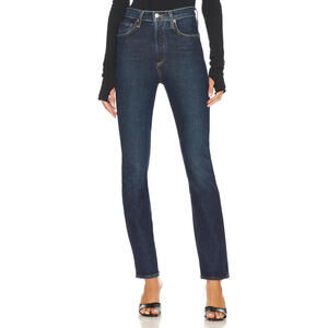 Agolde  freya high rise slim Button Fly Dark Wash Denim size 23 New $208msrp